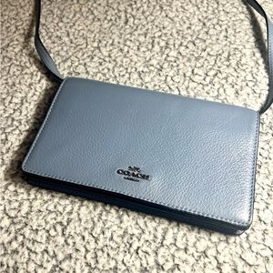 Baby Blue Coach Purse Crossbody / Wallet